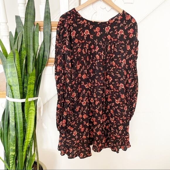 Free People Flower Fields Mini Dress Long Sleeved Sz Small - Picture 4 of 8